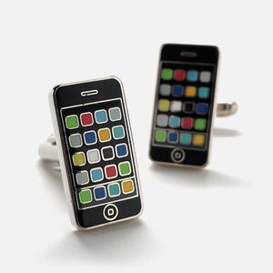 NWTO Cuff Links Inc Smartphone Cuff Links Black Multi